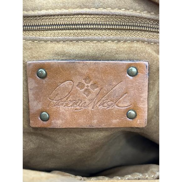 Patricia Nash Saddle Tan Leather Crossbody Bag Vintage Buckle Front Purse - Picture 5 of 16